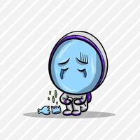 Astronaut SAD ICON vector