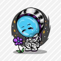 Astronaut FLOWER LOVER vector