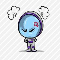 Astronaut ANGRY ICON vector