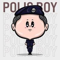CHIBI CHARACTER POLIS ATTIRE vector
