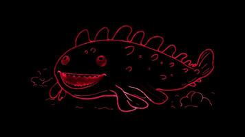 Neon frame effect, Barnacle barnacle with an adorable faceon black background video