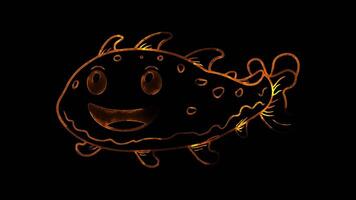 Neon frame effect, Barnacle barnacle with an adorable faceon black background video