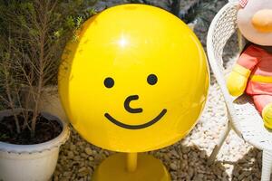 Happy Face Decor.A Fun Addition to Any Setting at Nonthaburii, Thailand. photo