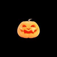 Jack o lantern isolated on black square background for halloween concept, 3d rendering illustration. photo