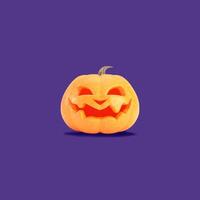 Jack o lantern isolated on purple background for halloween concept, 3d rendering illustration. photo