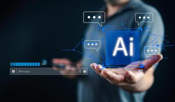 AI, Artificial Intelligence, technology smart robot AI, Chatbot, assistant, secretary. photo