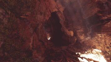 Exploring the stunning cavern with rich textures and midday light video