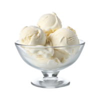 Vanilla ice cream in a bowl isolated on transparent background png