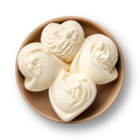 Vanilla ice cream in a bowl isolated on transparent background png