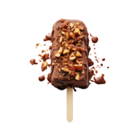 Chocolate ice cream with nuts isolated on transparent background png