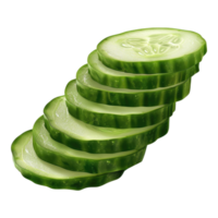 Slices of cucumber Isolated in transparent background. png