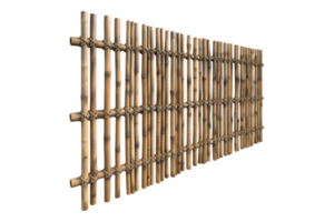 A bamboo fence with many bamboo sticks png