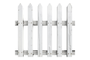 A white picket fence with four posts png