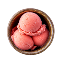 grapefruit sorbet in a rustic bowl isolated on a transparent background png