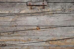 Close-up of aged, weathered wooden planks with visible grain and natural texture. photo