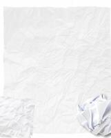 White crumpled paper texture background, ideal for graphic design, craft projects, or textured paper effects. photo