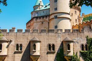 Beautiful Bojnice castle in Slovakia, Central Europe, UNESCO. Medieval architectural monument. photo
