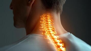 A luminous spine reflection suggests a focus on health and well-being photo