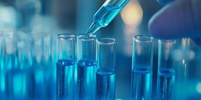This image shows a lab technician carefully handling test tubes, highlighting the fascinating world of advanced biotechnology research and the precise sampling techniques used in this field photo