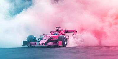 Immerse yourself in the exhilarating experience of Formula 1 racing, where powerful cars speed across the track, epitomizing the perfect blend of innovation, technology, and fierce competition photo