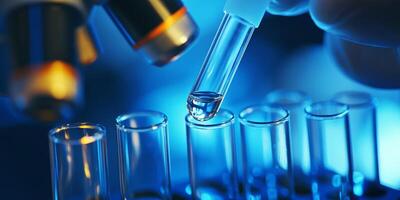 This closeup image vividly illustrates a lab technician carefully handling a precision sample, showcasing advanced techniques employed in groundbreaking research and experiments within biotechnology photo