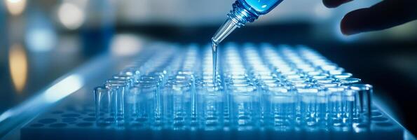 A skilled lab technician manages samples and uses innovative techniques vital to biotechnology, ensuring precise sampling for reliable results across various analyses and scientific investigations photo