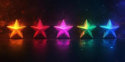 This is a creative visual representation that illustrates a 5star rating system, effectively showcasing excellent rankings specifically for customer feedback and evaluation of user experience photo