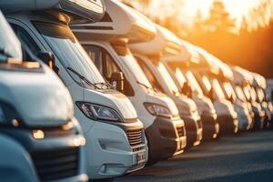 Discover an extensive selection of brand new motorhomes on display at our dealership, ideal for your upcoming adventure in the exciting world of the RV industry and outdoor exploration photo