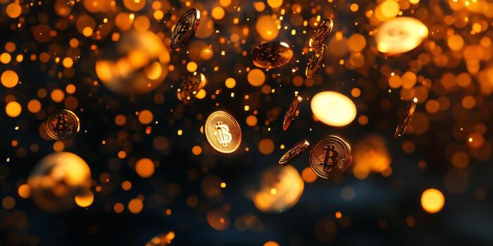 An abstract representation of gold coins flowing through intricate binary code symbolizes the evolving digital wealth landscape and the importance of the modern cryptocurrency market photo
