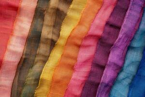 A vibrant and diverse array of colorful textiles that are perfect for a wide range of creative and design projects photo