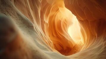An artistic representation of a sunlit cavern with fluid, organic shapes and a warm, colorful palette photo