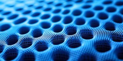 Explore the stunning and vibrant blue fabric texture that is perfect for crafting sports jerseys. Its distinctive and unique pattern makes it exceptionally suitable for highperformance athletic wear photo
