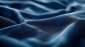 Discover vibrant blue fabrics perfect for striking sports jerseys and trendy activewear. These unique textures showcase athletic branding and style. Find the ideal material for your next project photo