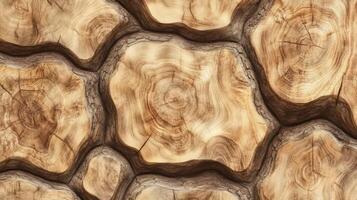 A highly detailed closeup view of natural wood texture, which is perfect for backgrounds in various design styles photo