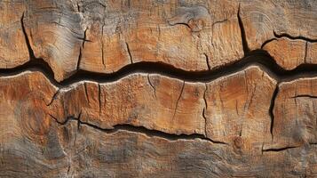 This image features a closeup of weathered wood with intricate cracks and natural patterns that are captivating photo