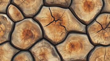 This wood pattern features distinct cracks and textures, making it ideal for various design applications photo