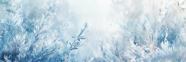 This is a mesmerizing winter abstract artwork that showcases intricate snowflakes and delicate frost, collectively creating a tranquil, icy atmosphere that embodies the essence of the holiday season photo