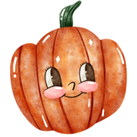 Halloween pumpkin, retro, groovy style png