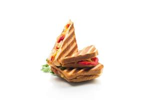 grilled fried bread toasts with filling inside photo
