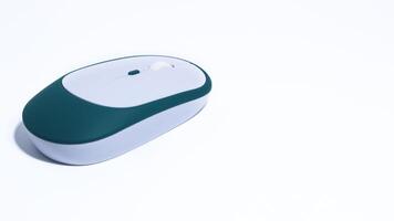 A white computer mouse isolated on a white background. photo