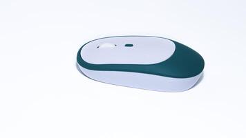 A white computer mouse isolated on a white background. photo