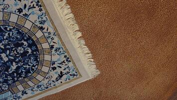 Sajadah. The prayer mat is used as a base when praying the Muslims. photo