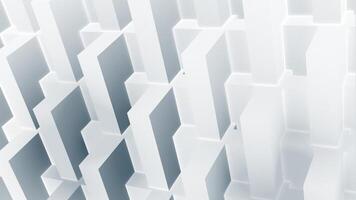 Clean white and grey abstract geometric background with a repeating block shape pattern and minimalist design. Looping, full HD motion background animation. video