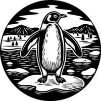 Penguin and ice vector