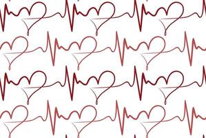 The seamless background with red hearts. vector