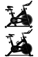 Two stationary bikes on a white background vector