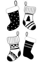 Christmas stocking clip art set vector