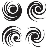 A set of four black and white swirls vector
