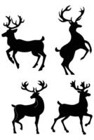 Deer silhouette set vector