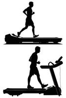 Man running on treadmill vector